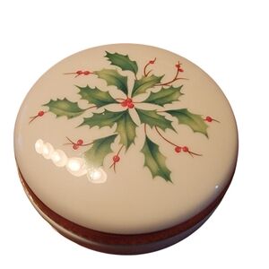 LENOX DIMENSION COLLECTION Holiday Candy Trinket Dish Mistletoe Christmas‎